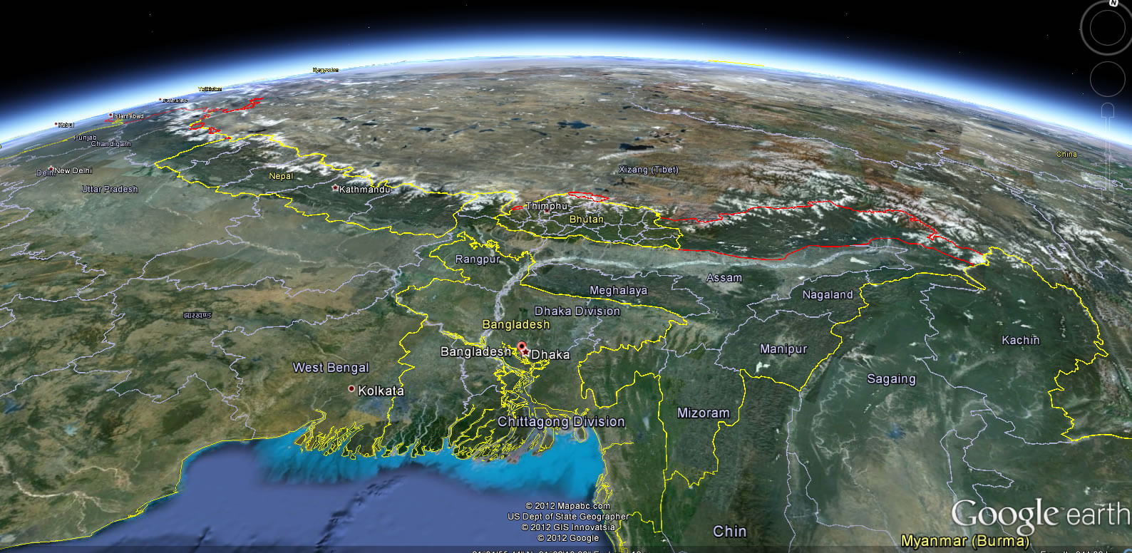 Bangladesh Earth Map